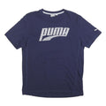 PUMA Mens Blue Graphic T-Shirt M Short Sleeve Crew Neck Logo Print