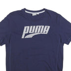 PUMA Mens Blue Graphic T-Shirt M Short Sleeve Crew Neck Logo Print