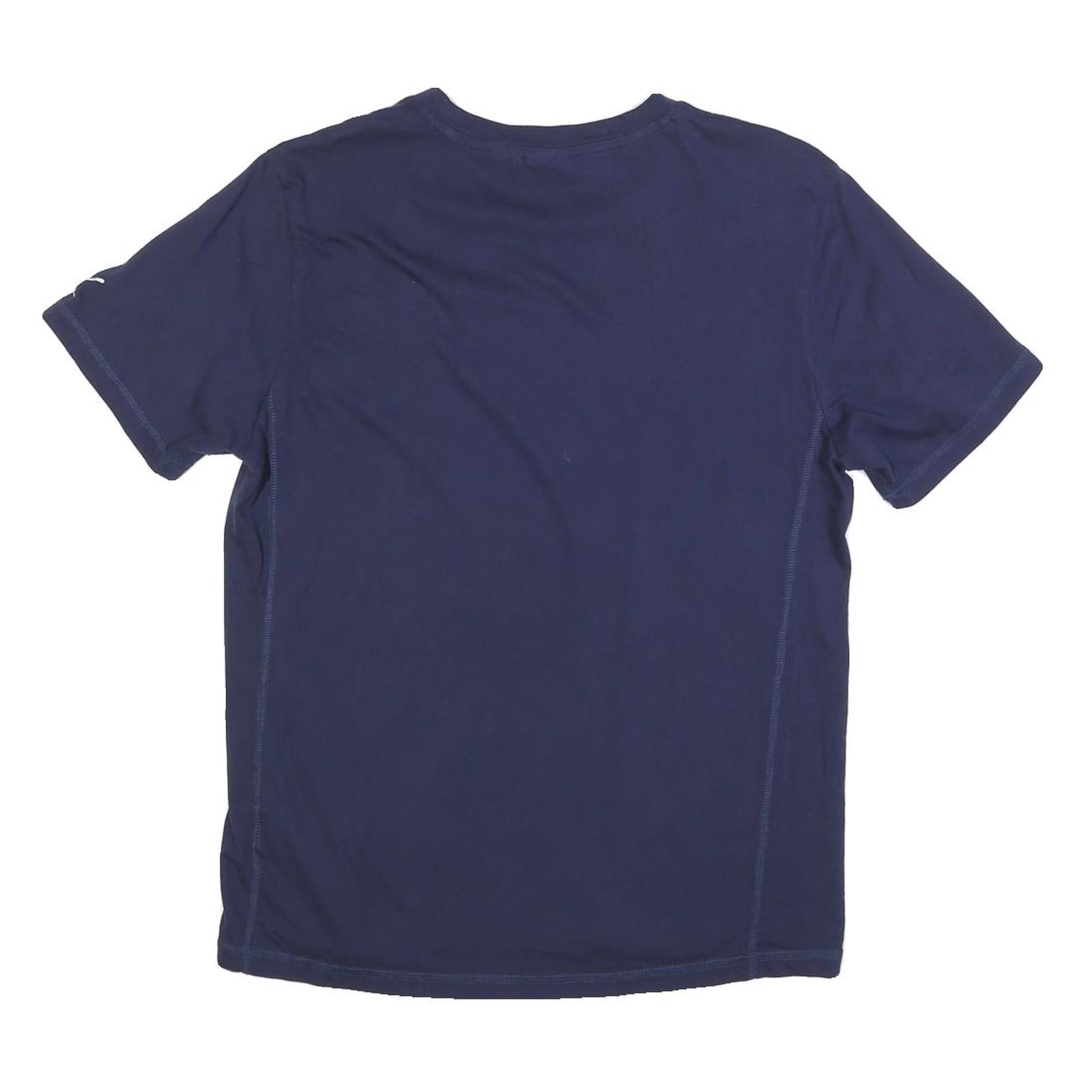 PUMA Mens Blue Graphic T-Shirt M Short Sleeve Crew Neck Logo Print