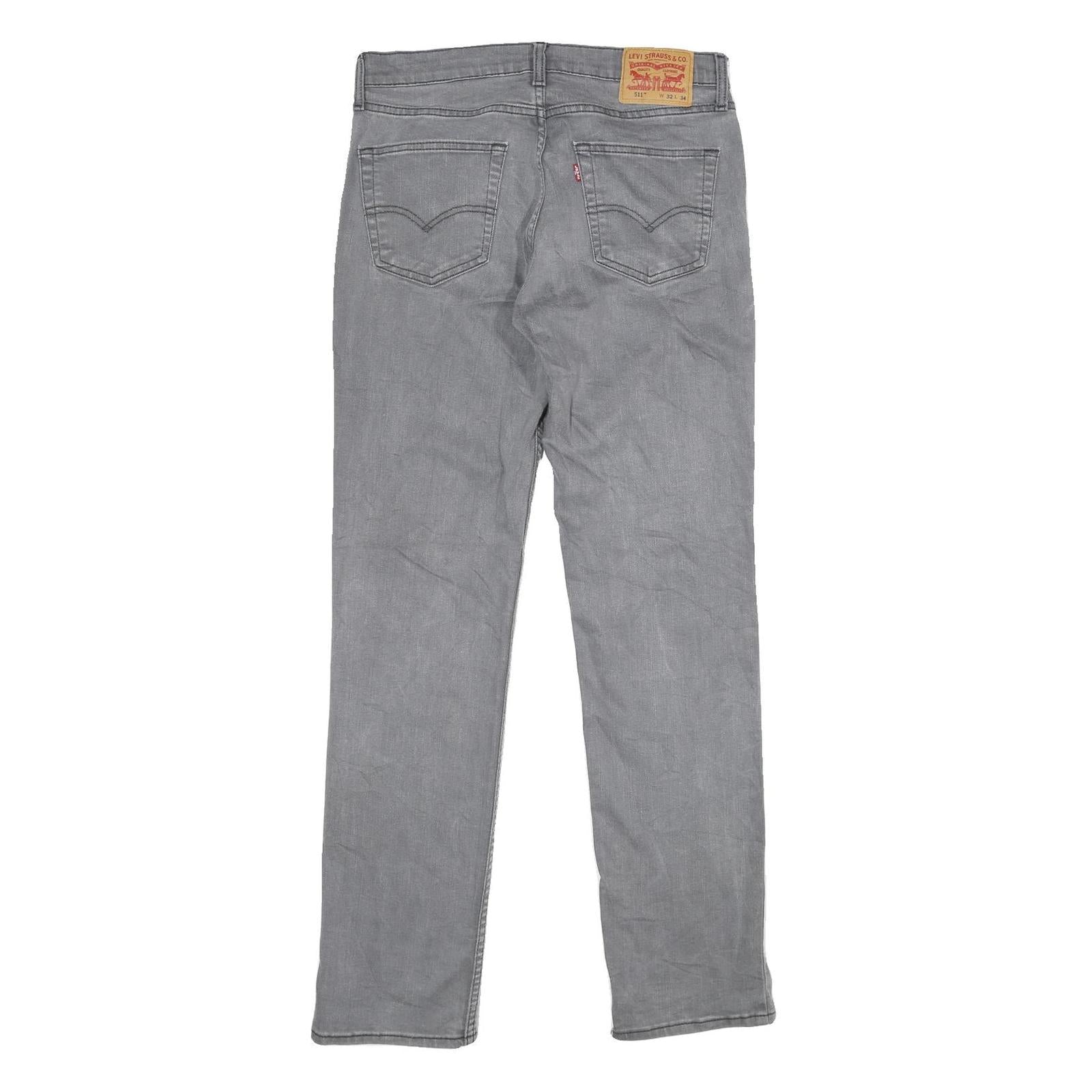 LEVI'S 511 Mens Slim Grey Denim Medium Wash Jeans W32 L34 Stylish Fit