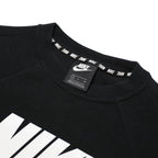 NIKE Womens Black Sweatshirt Crew Neck S Cotton Blend Logo Stripe Casual