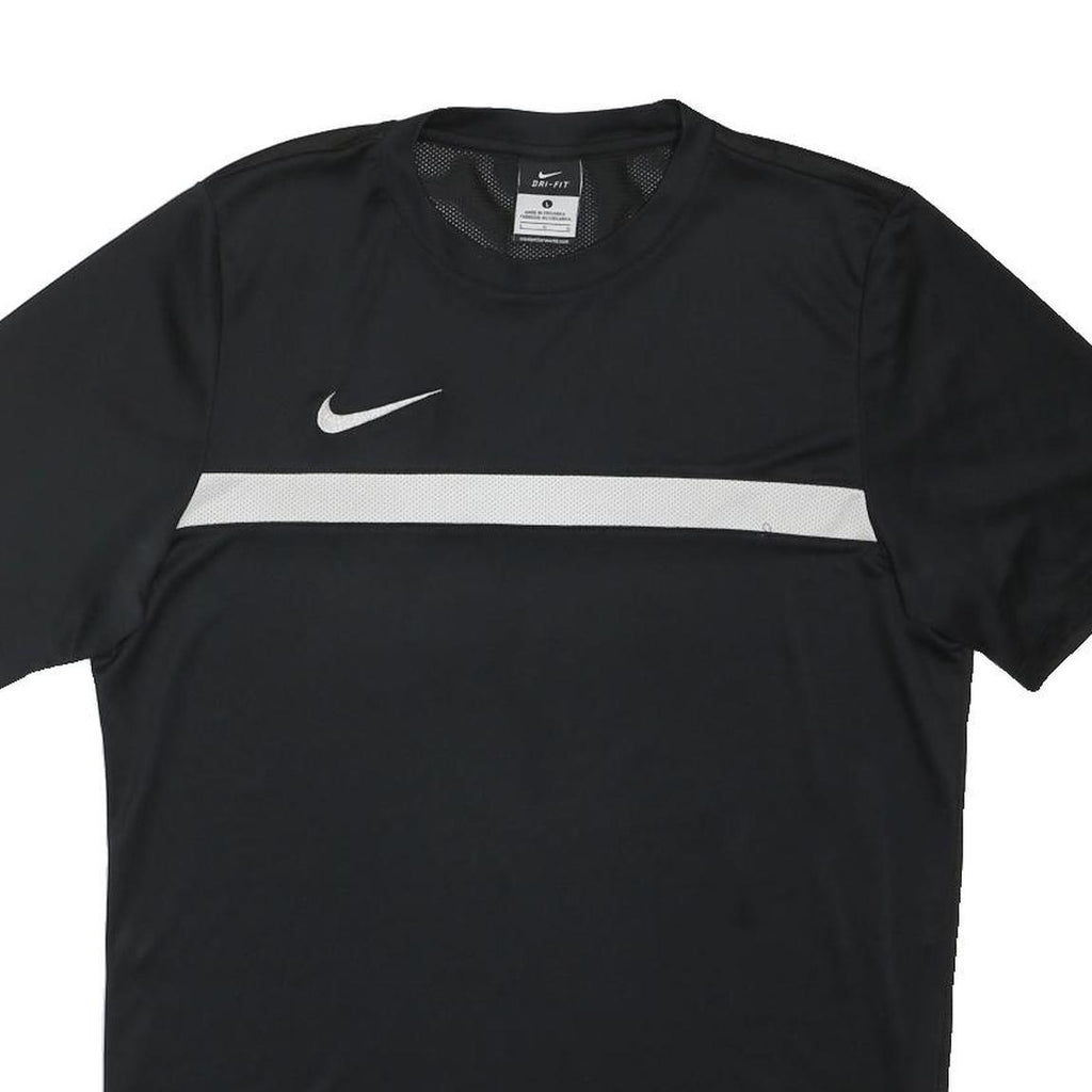 NIKE Mens Black & White Sports Graphic T-Shirt L Short Sleeve Crew Neck
