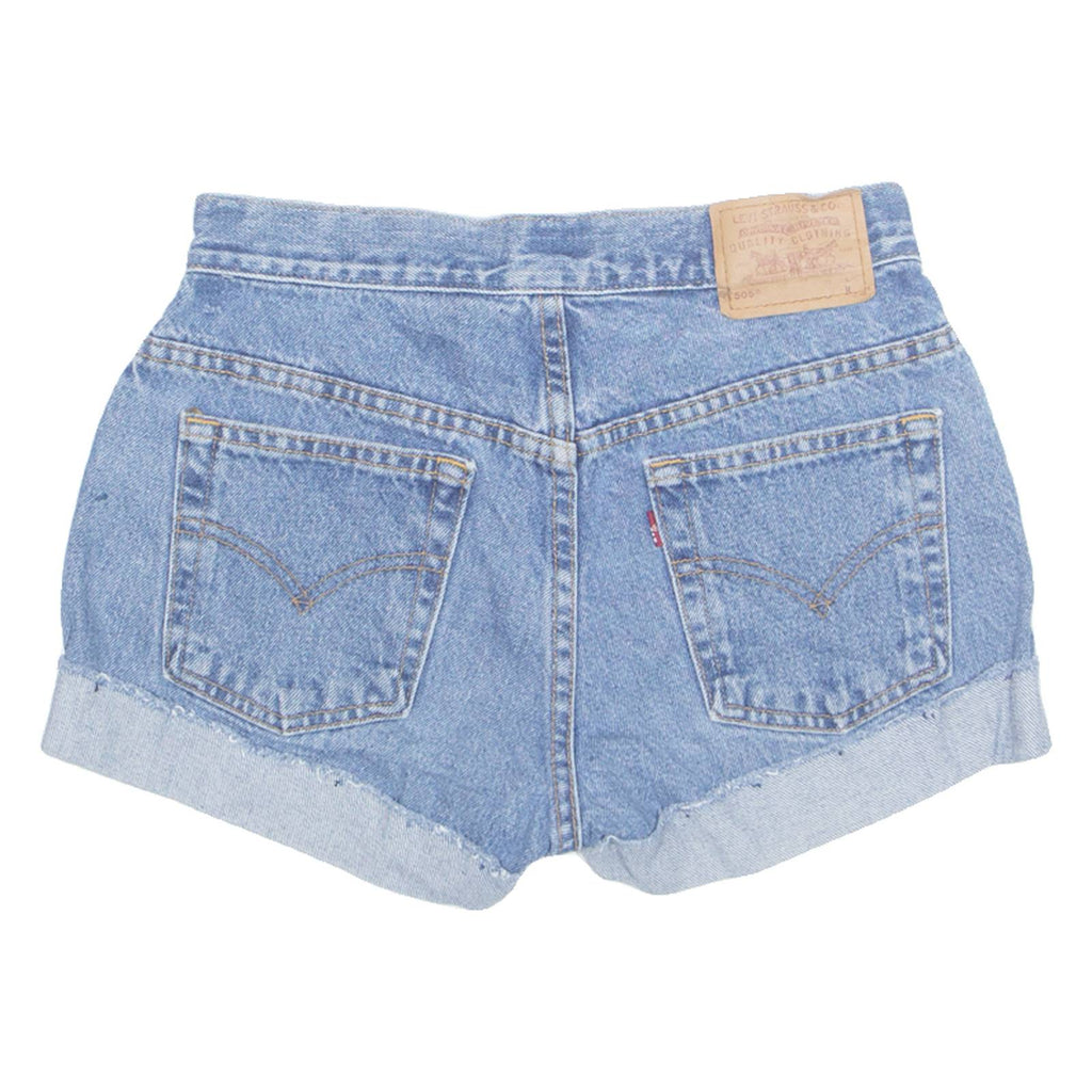 LEVI'S Turn Up 505 Womens Denim Shorts Blue Relaxed XS W26