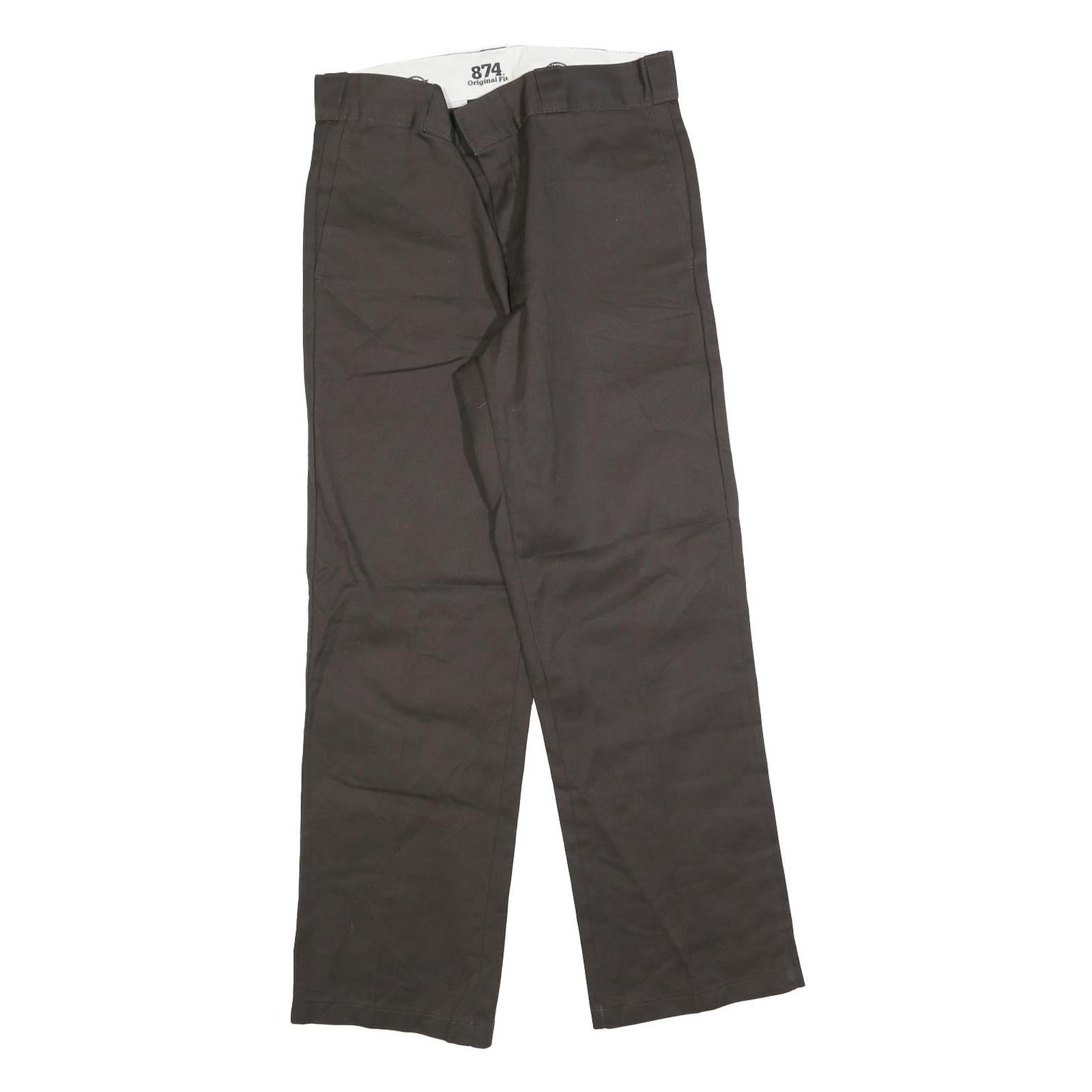 DICKIES Mens Regular Fit Black Cotton Blend Trousers W32 L30 Workwear Zip