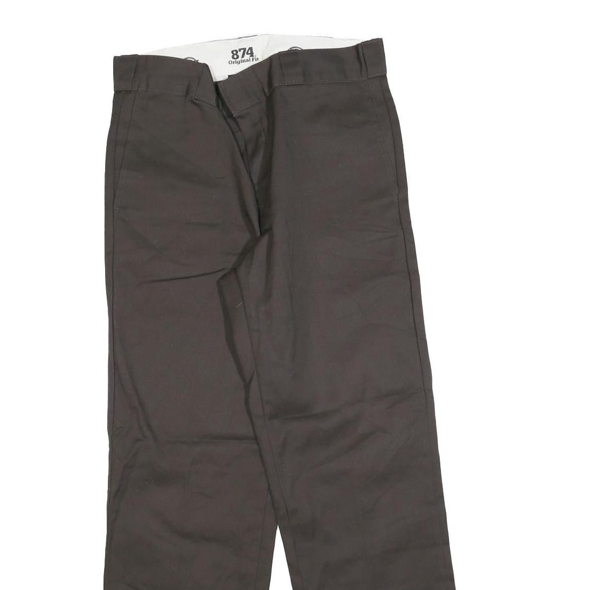 DICKIES Mens Regular Fit Black Cotton Blend Trousers W32 L30 Workwear Zip