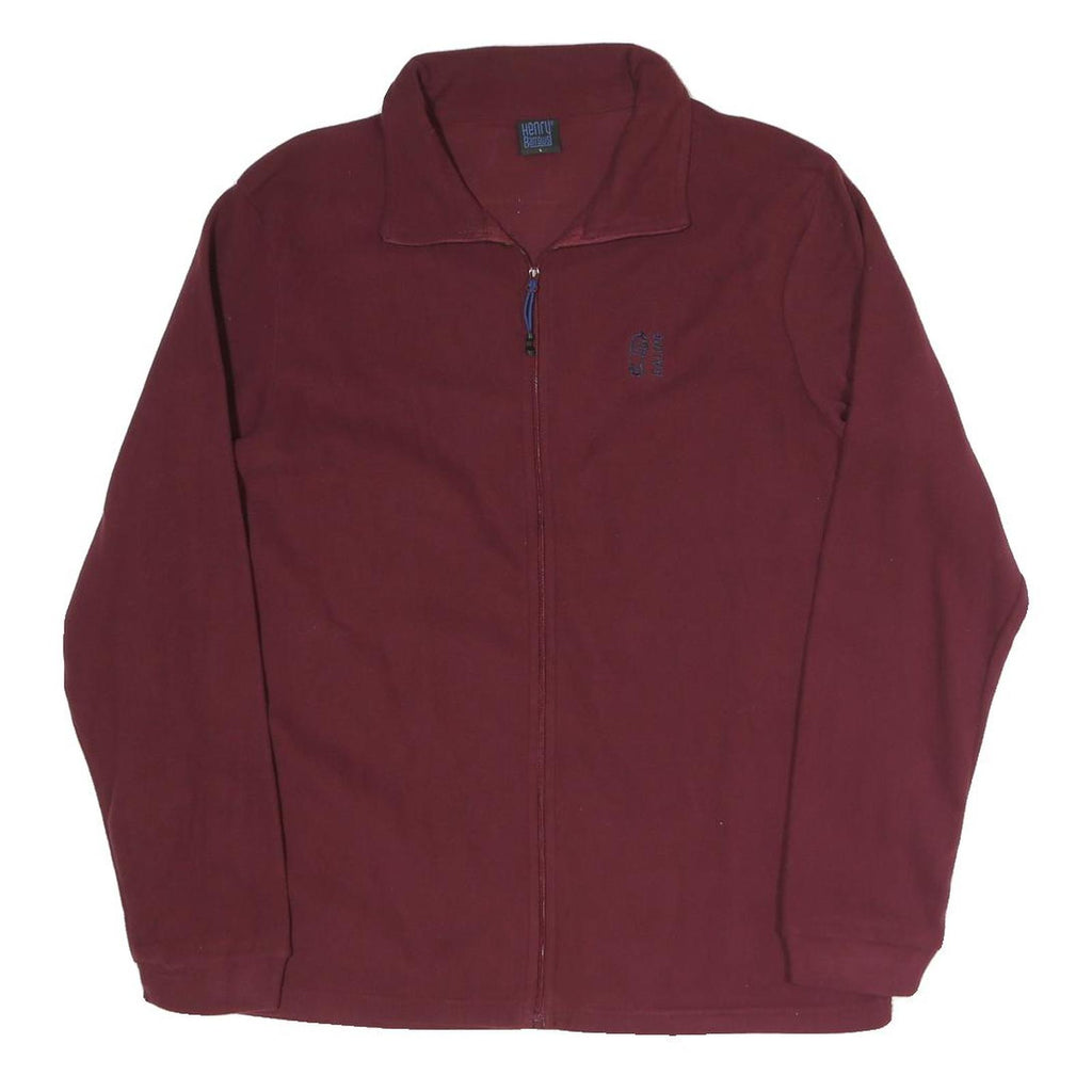 HENRY BARROWS Mens Maroon Jacket L Polyester Blend Plain Zip Casual Lightweight