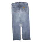 CARHARTT Mens Relaxed Blue Denim Regular Jeans W38 L32 Casual Workwear Zip