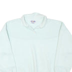 STARTING POINT Womens White Polo Collar L Cotton Blend Sweatshirt Pullover