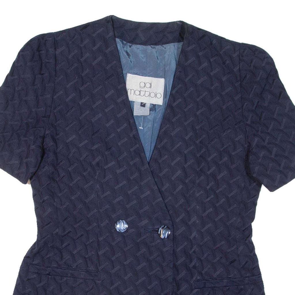 GAI MATTIOLO Womens Blazer Jacket Blue L