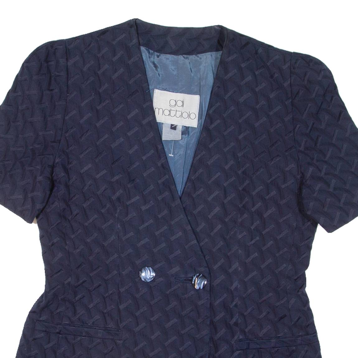 GAI MATTIOLO Womens Blazer Jacket Blue L