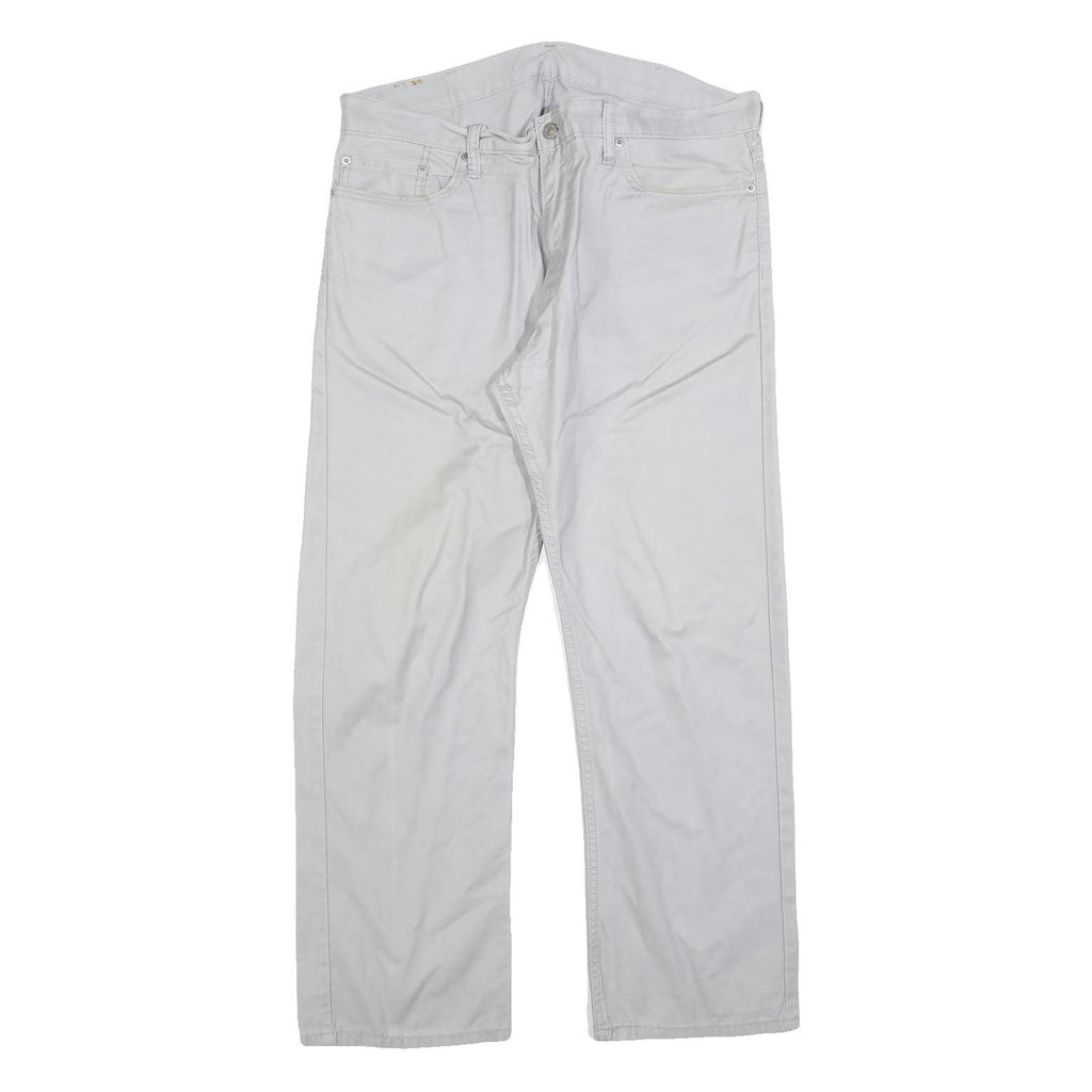 LEVI'S Mens Classic White Cotton Blend Trousers W38 L30 Zip Closure Regular Fit