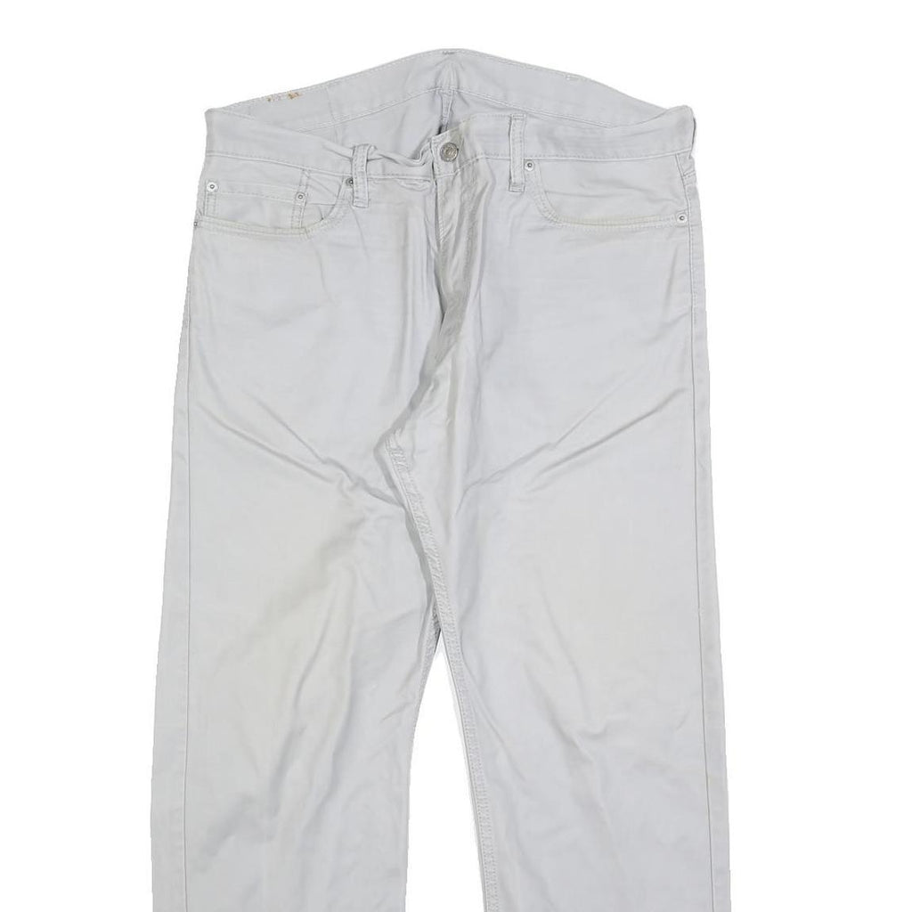 LEVI'S Mens Classic White Cotton Blend Trousers W38 L30 Zip Closure Regular Fit