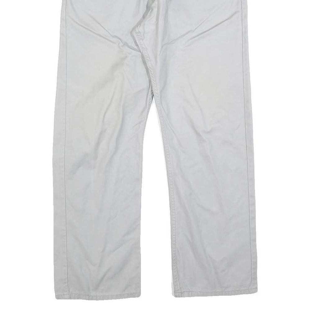 LEVI'S Mens Classic White Cotton Blend Trousers W38 L30 Zip Closure Regular Fit