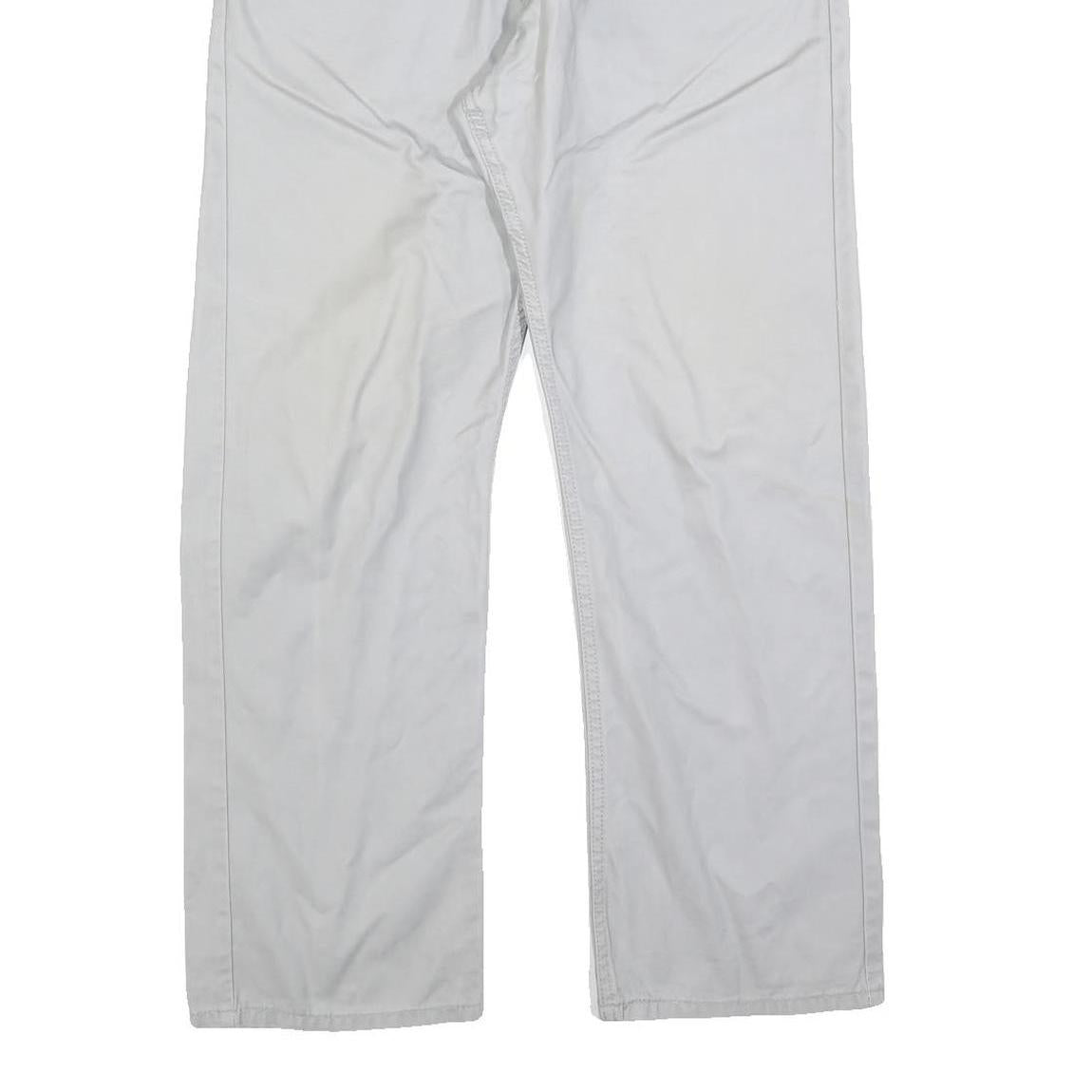 LEVI'S Mens Classic White Cotton Blend Trousers W38 L30 Zip Closure Regular Fit