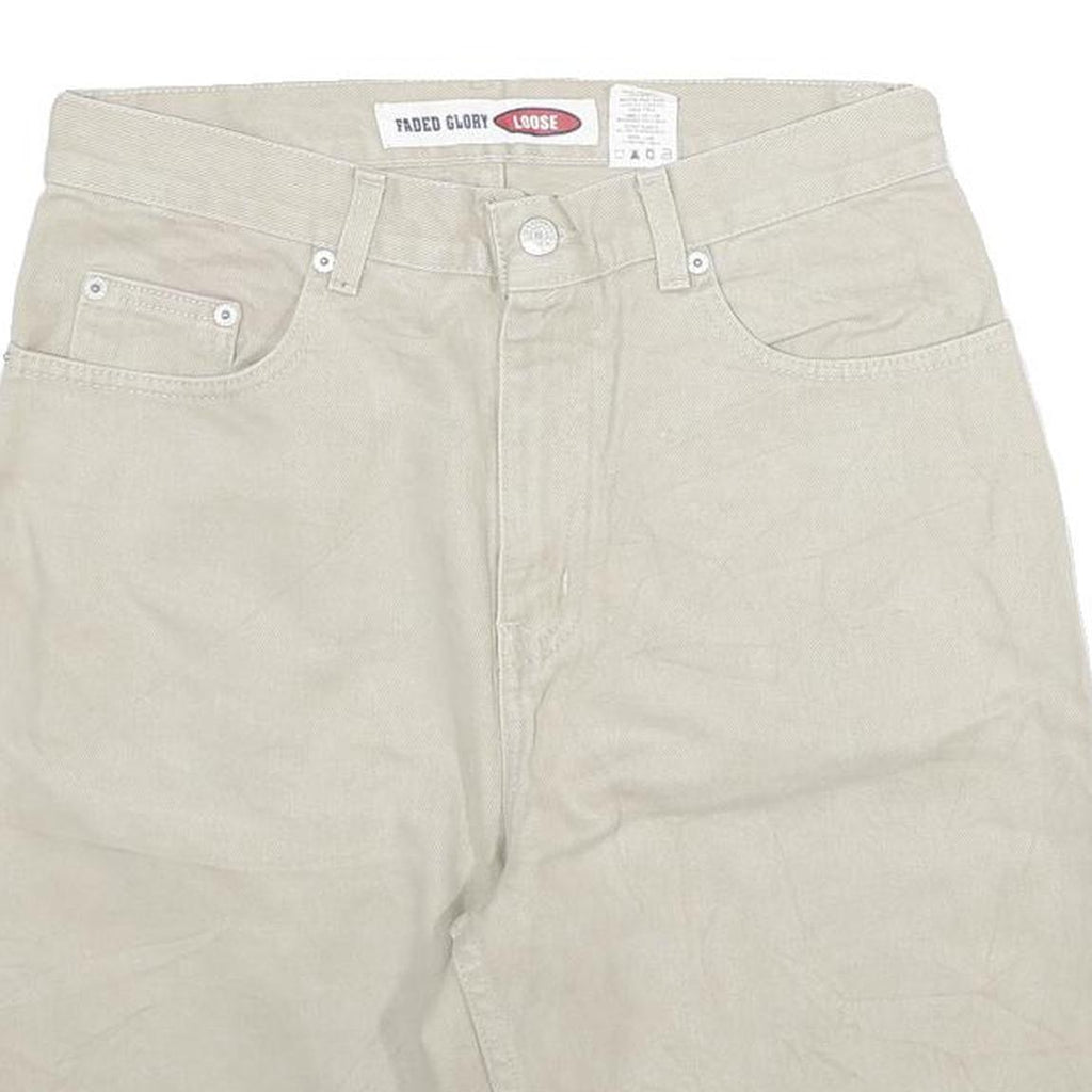 FADED GLORY Mens Shorts Beige Loose Fit L W30 Cotton Blend