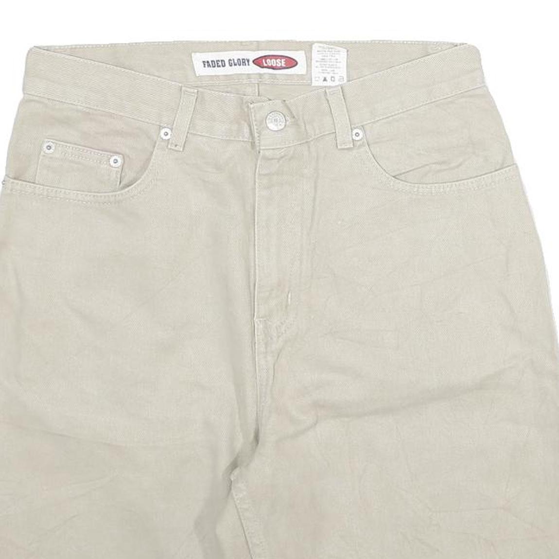 FADED GLORY Mens Shorts Beige Loose Fit L W30 Cotton Blend