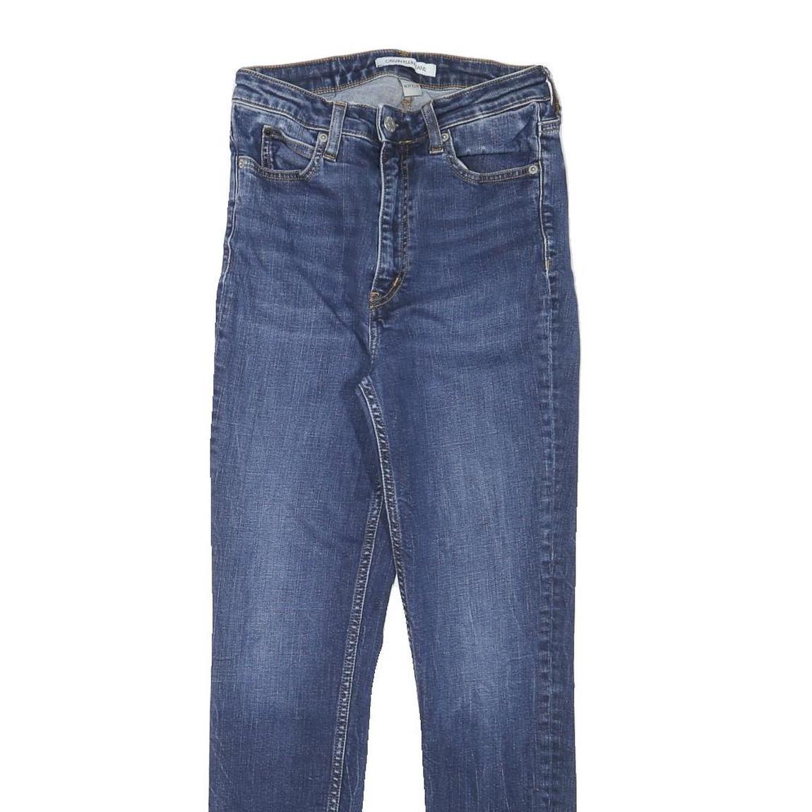 CALVIN KLEIN JEANS Womens Slim Blue Denim Raw Zip W24 L27 Stylish Comfort