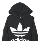 ADIDAS Womens Black Hoodie UK 8 Cotton Blend Pullover Sportswear Casual