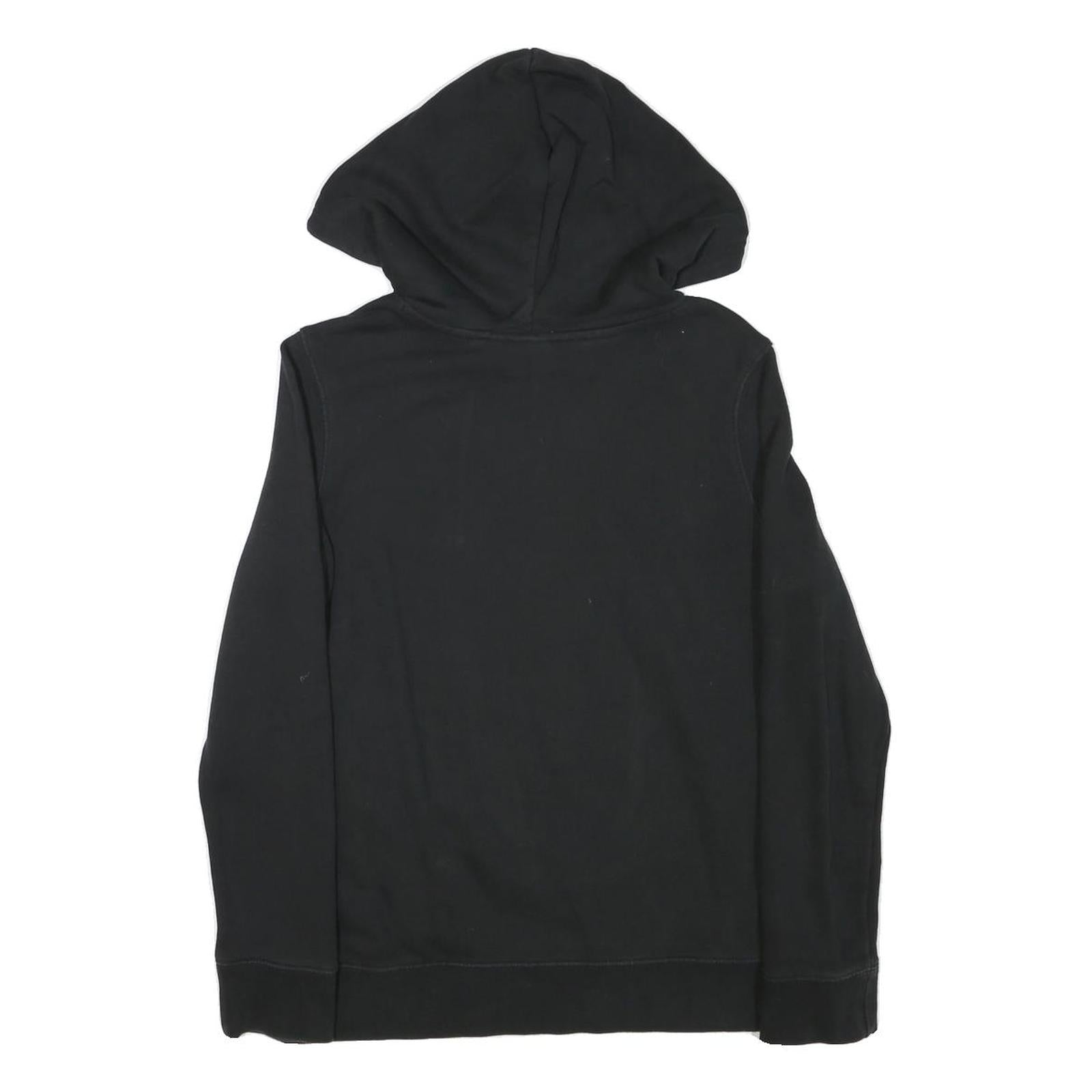 ADIDAS Womens Black Hoodie UK 8 Cotton Blend Pullover Sportswear Casual