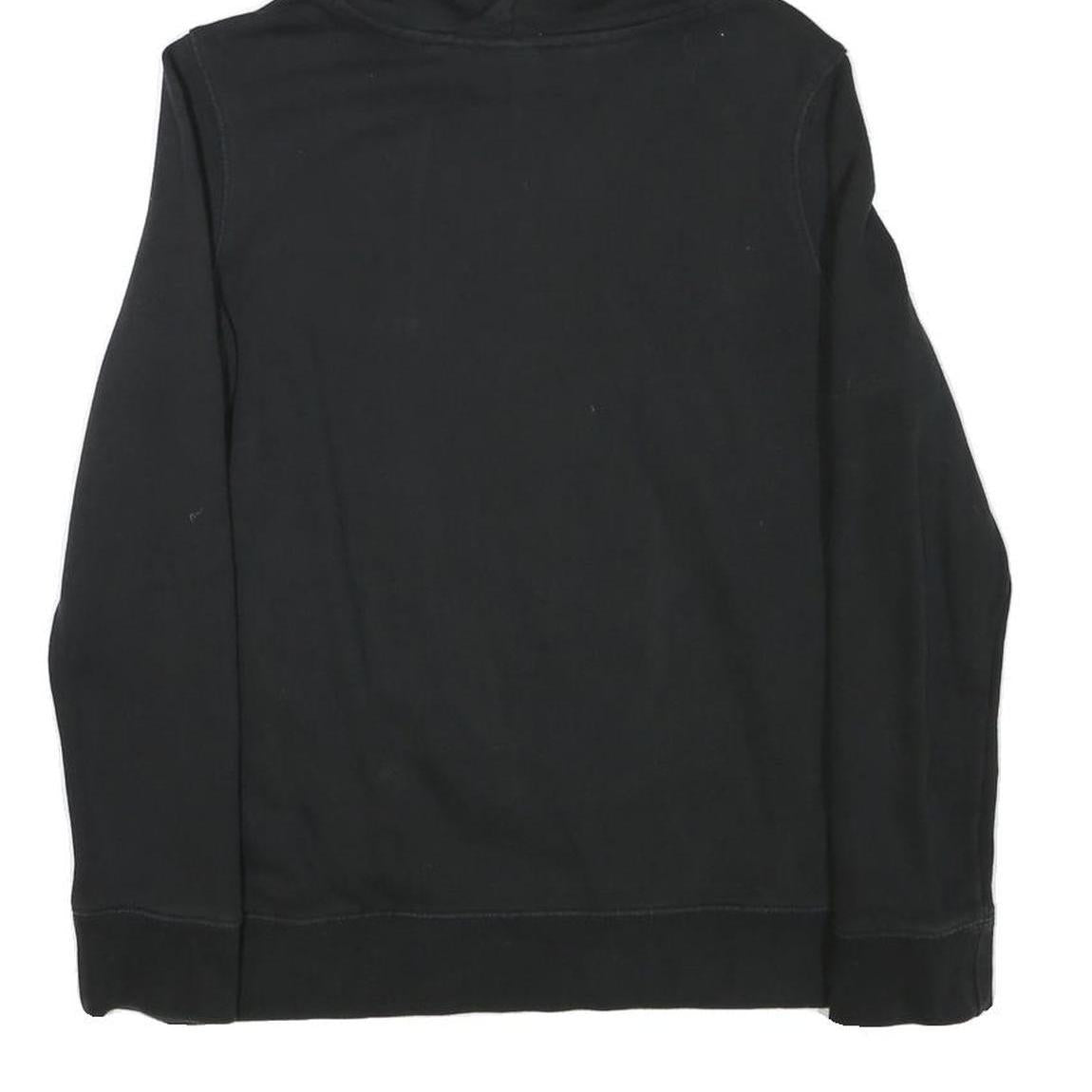 ADIDAS Womens Black Hoodie UK 8 Cotton Blend Pullover Sportswear Casual