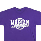 MV SPORT Mens Purple Marian University Graphic T-Shirt L Short Sleeve Crew Neck
