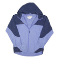 COLUMBIA Womens Blue & Navy Zip Hooded Classic Jacket M Polyester Blend Outdoor