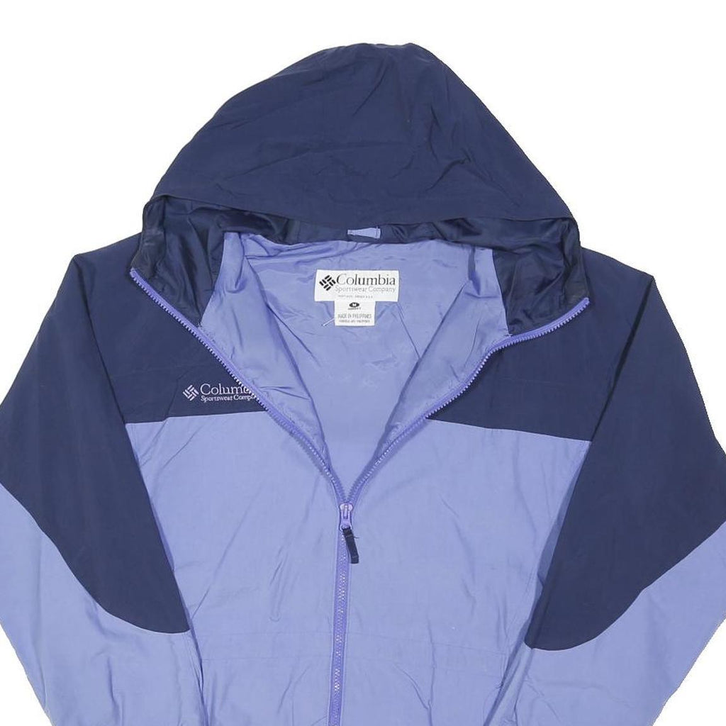 COLUMBIA Womens Blue & Navy Zip Hooded Classic Jacket M Polyester Blend Outdoor