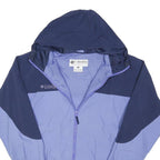 COLUMBIA Womens Blue & Navy Zip Hooded Classic Jacket M Polyester Blend Outdoor