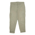 Womens Beige Cotton Blend Regular Tapered Trousers W30 L25 Casual Comfort Wear