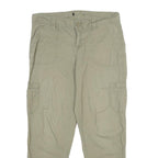 Womens Beige Cotton Blend Regular Tapered Trousers W30 L25 Casual Comfort Wear