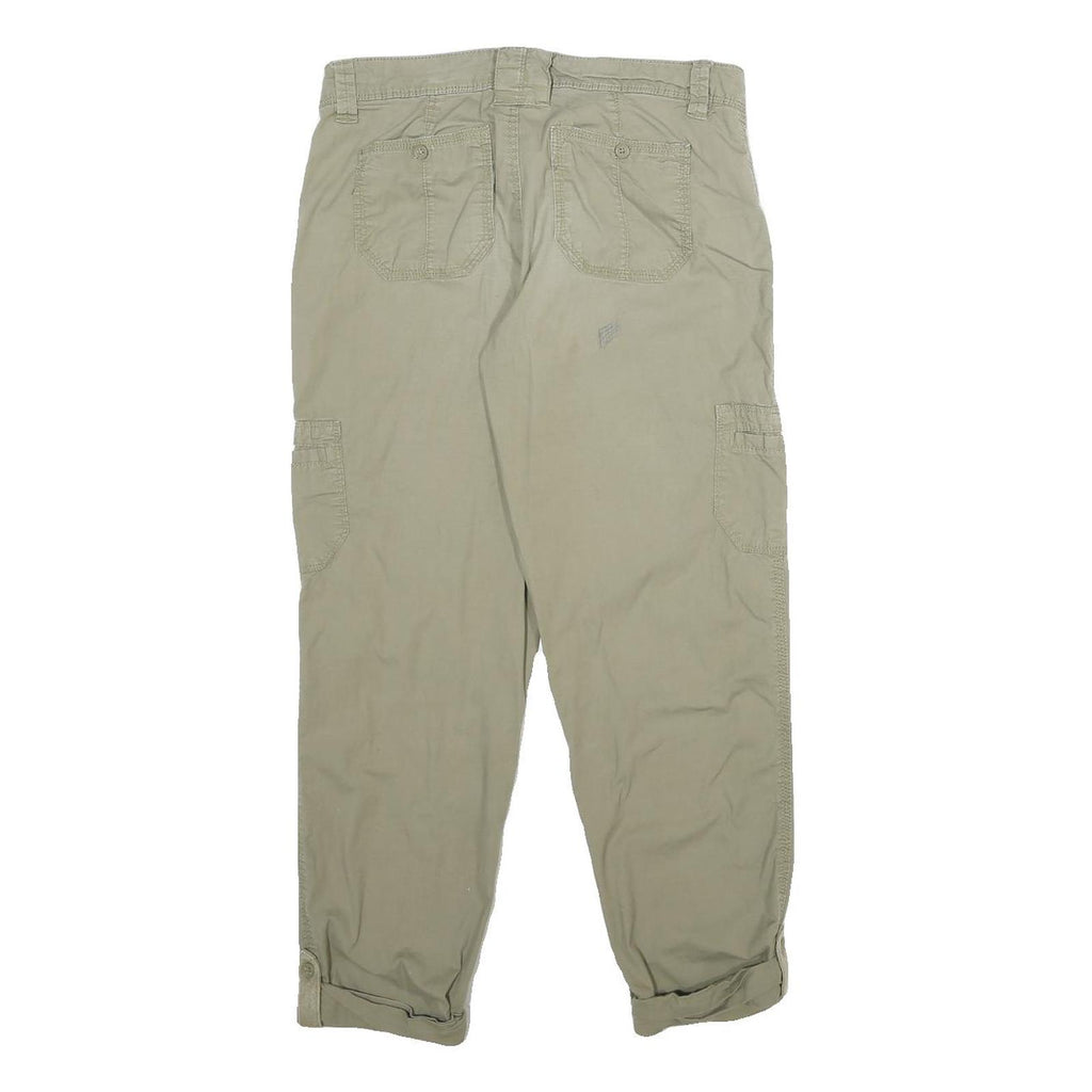 Womens Beige Cotton Blend Regular Tapered Trousers W30 L25 Casual Comfort Wear