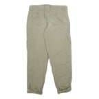 Womens Beige Cotton Blend Regular Tapered Trousers W30 L25 Casual Comfort Wear