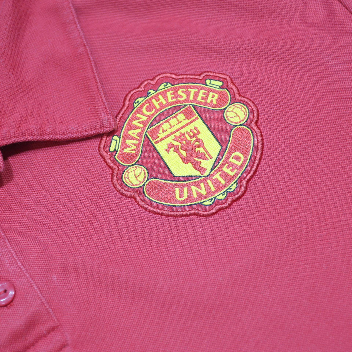 ADIDAS Mens Red Manchester United Short Sleeve Polo Shirt XL Cotton Blend