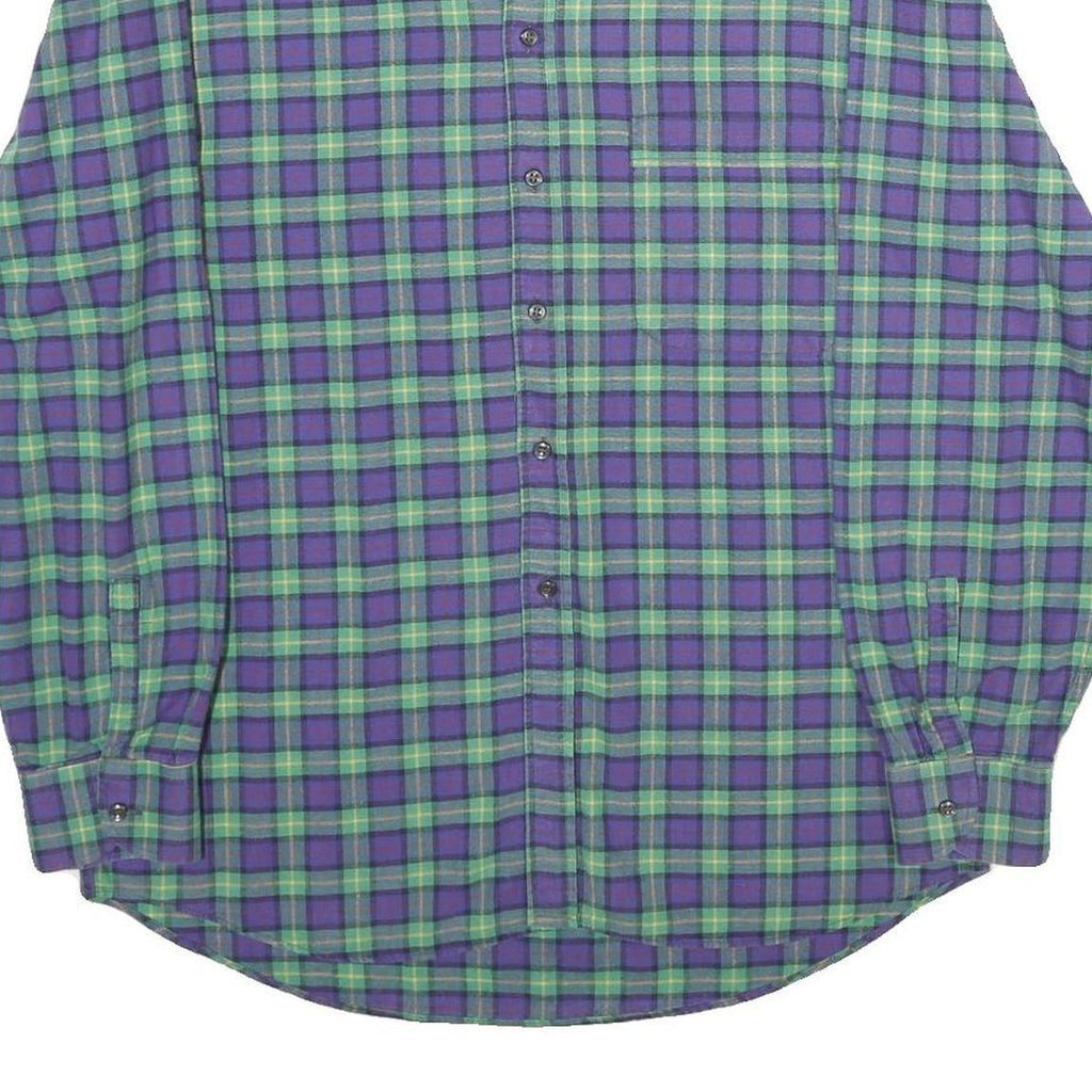 CAUCCI Mens Purple & Green Check Shirt M Long Sleeve Button Shirt Casual