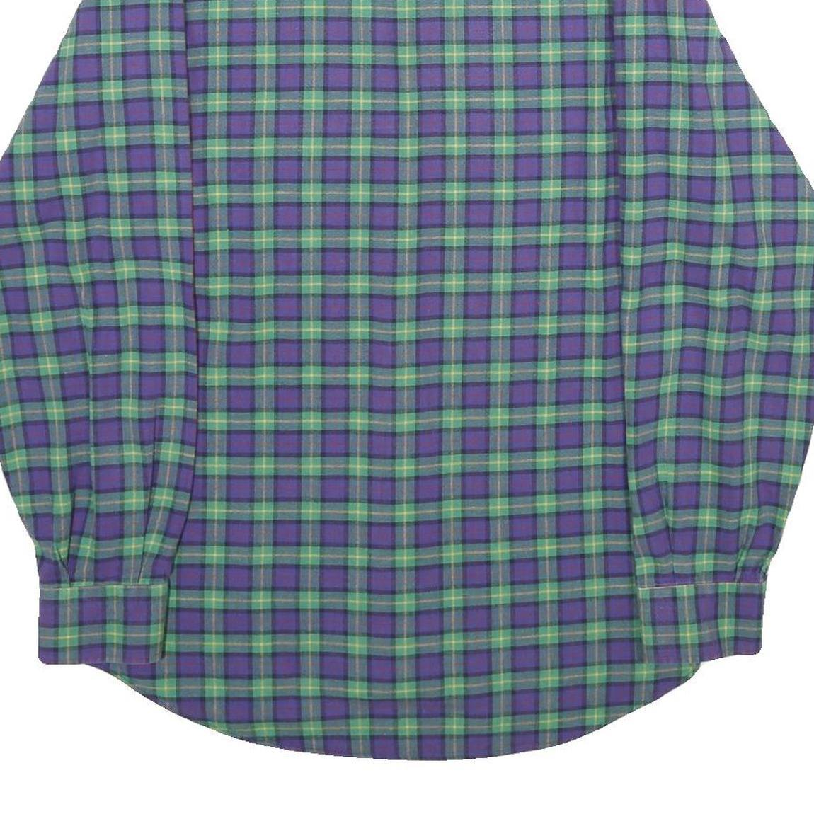 CAUCCI Mens Purple & Green Check Shirt M Long Sleeve Button Shirt Casual