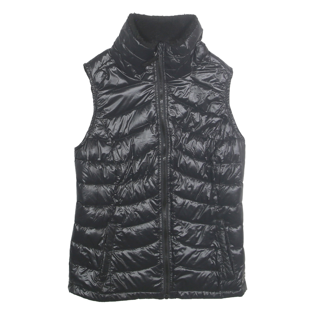 CALVIN KLEIN Womens Black Down Puffer Gilet M Zip Padded Sleeveless Outerwear