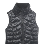 CALVIN KLEIN Womens Black Down Puffer Gilet M Zip Padded Sleeveless Outerwear