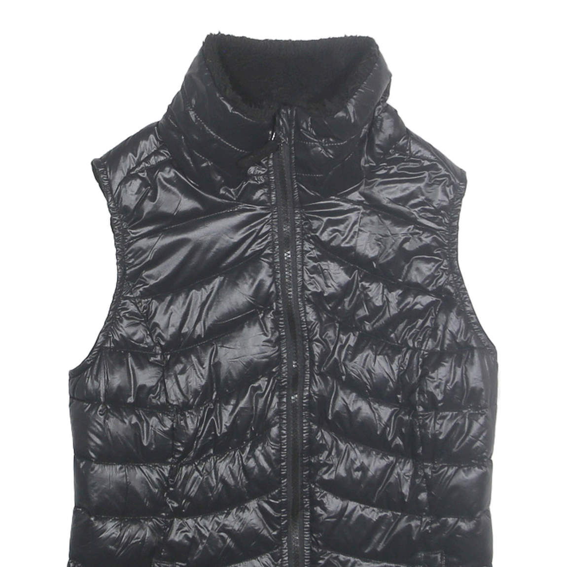 CALVIN KLEIN Womens Black Down Puffer Gilet M Zip Padded Sleeveless Outerwear