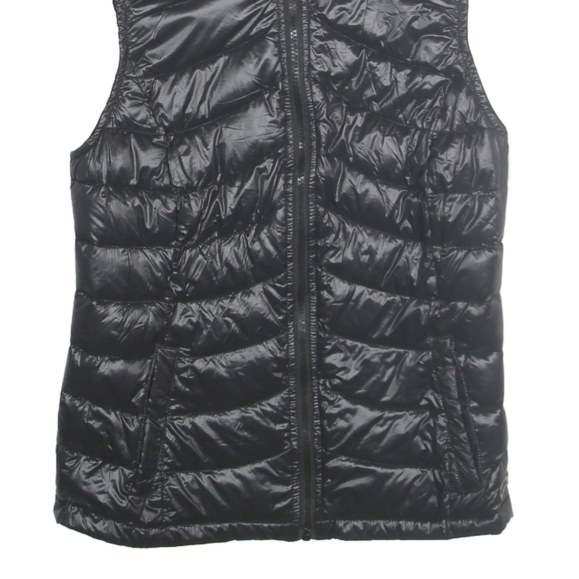 CALVIN KLEIN Womens Black Down Puffer Gilet M Zip Padded Sleeveless Outerwear