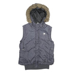 PREDATOR Mens Grey Hooded Zip Jacket M Puffer Quilted Winter Warmwear