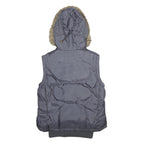 PREDATOR Mens Grey Hooded Zip Jacket M Puffer Quilted Winter Warmwear