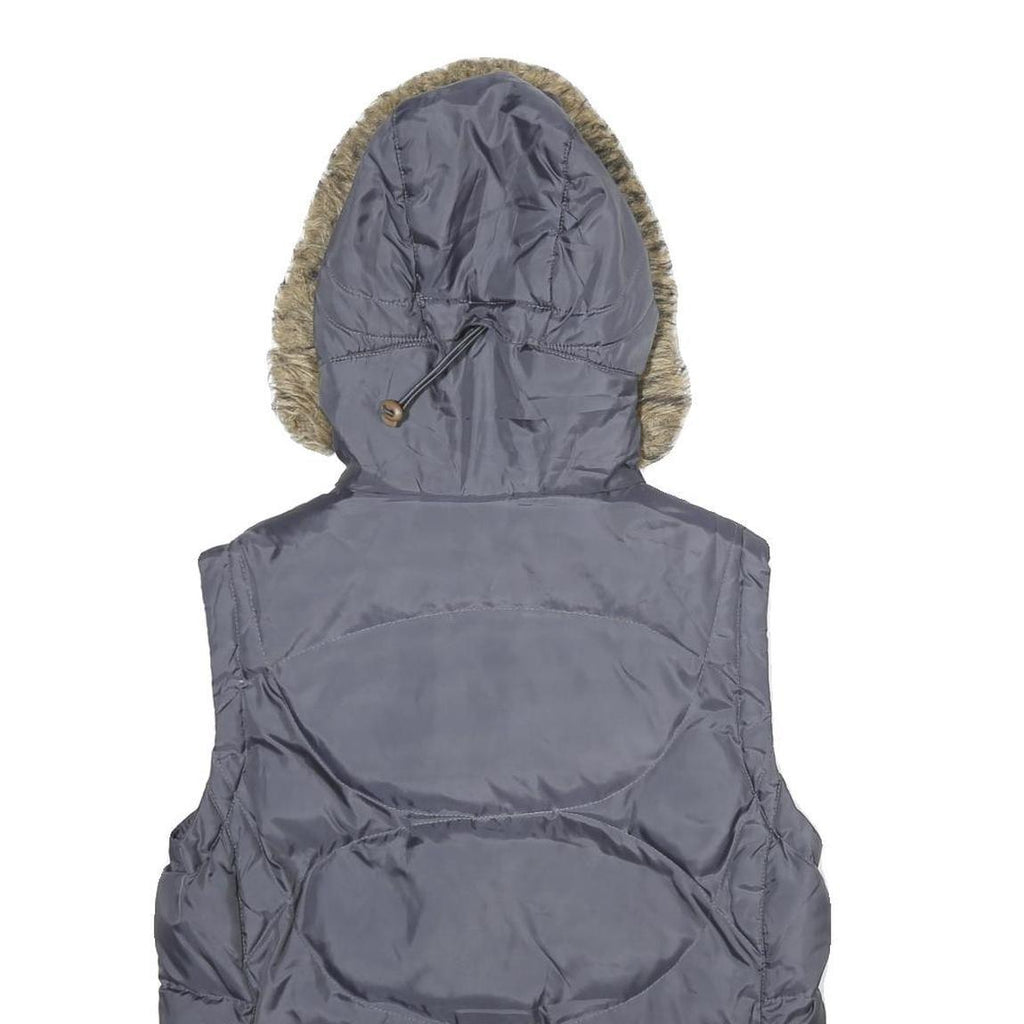 PREDATOR Mens Grey Hooded Zip Jacket M Puffer Quilted Winter Warmwear