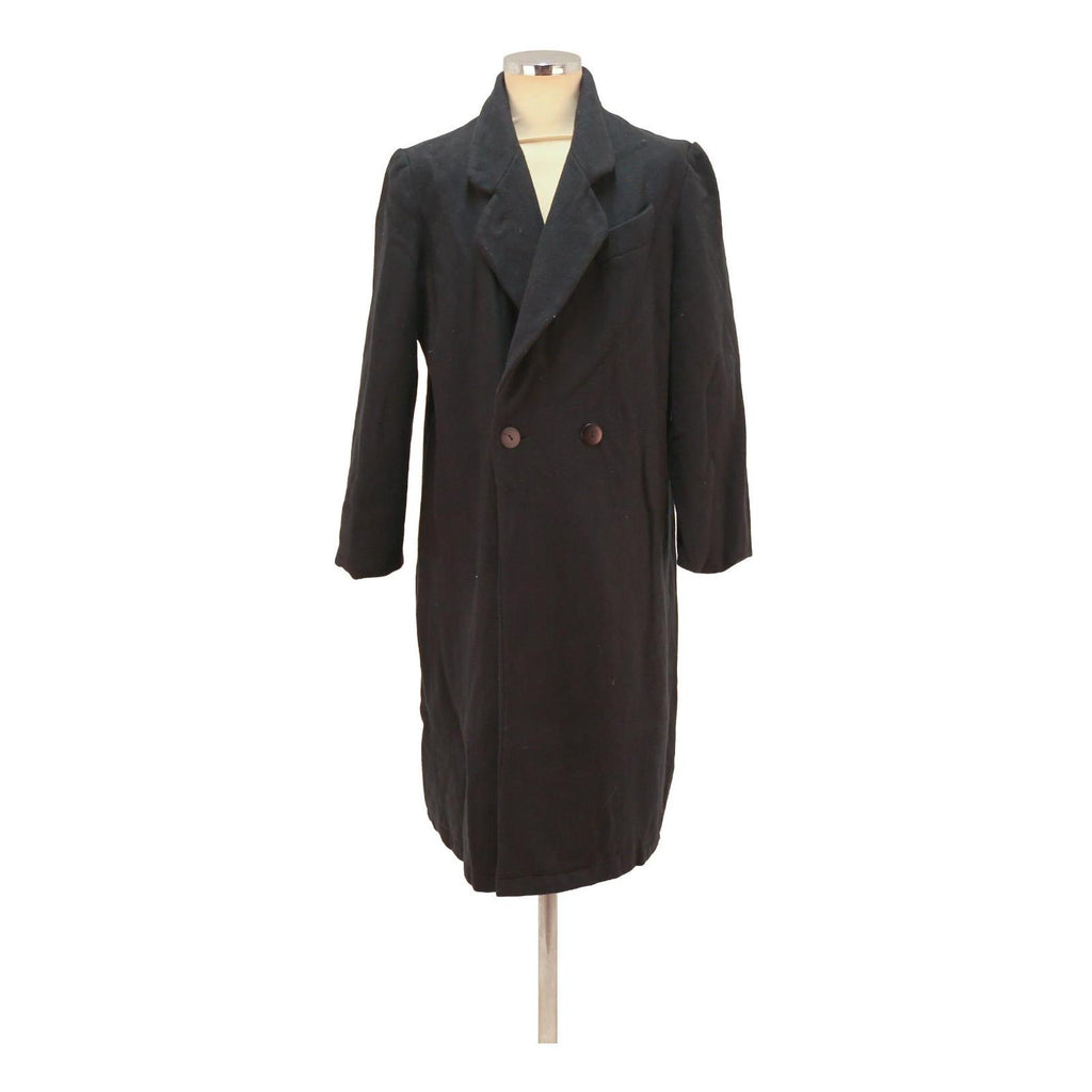 REWORK BILLI Mens Black Wool Blend Long Sleeve Button Jacket L Plain Classic