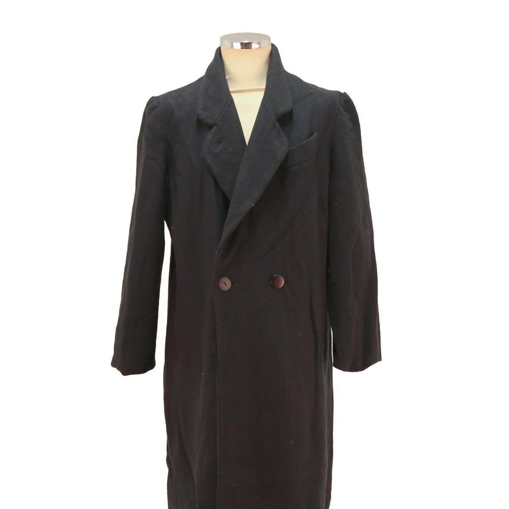 REWORK BILLI Mens Black Wool Blend Long Sleeve Button Jacket L Plain Classic