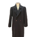 REWORK BILLI Mens Black Wool Blend Long Sleeve Button Jacket L Plain Classic