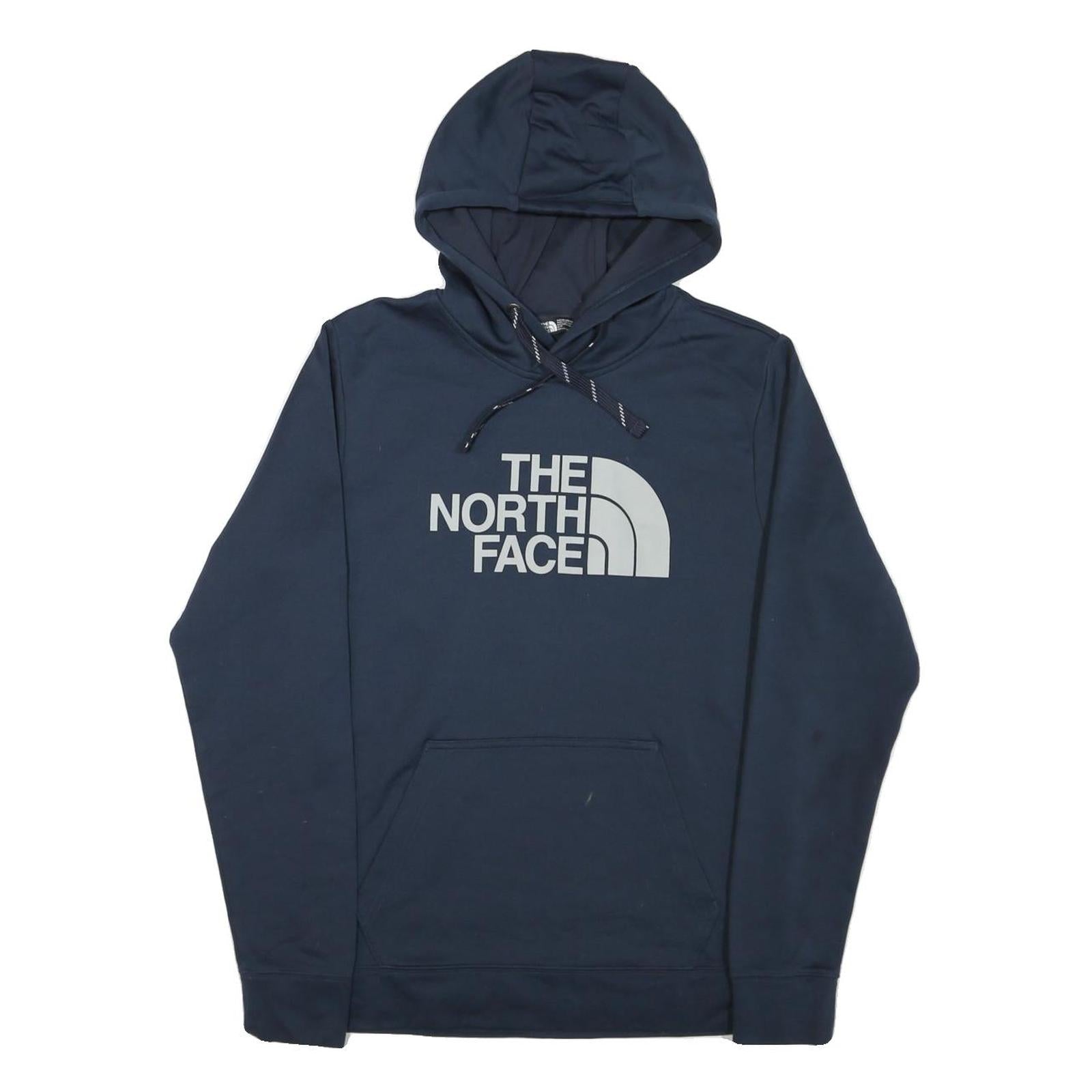THE NORTH FACE Mens Navy Blue Hoodie S Pullover Logo Front Pocket Comfort Style