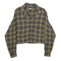 DIESEL Womens Green & Purple Checked Shirt M Cropped Button Front Casual