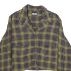 DIESEL Womens Green & Purple Checked Shirt M Cropped Button Front Casual