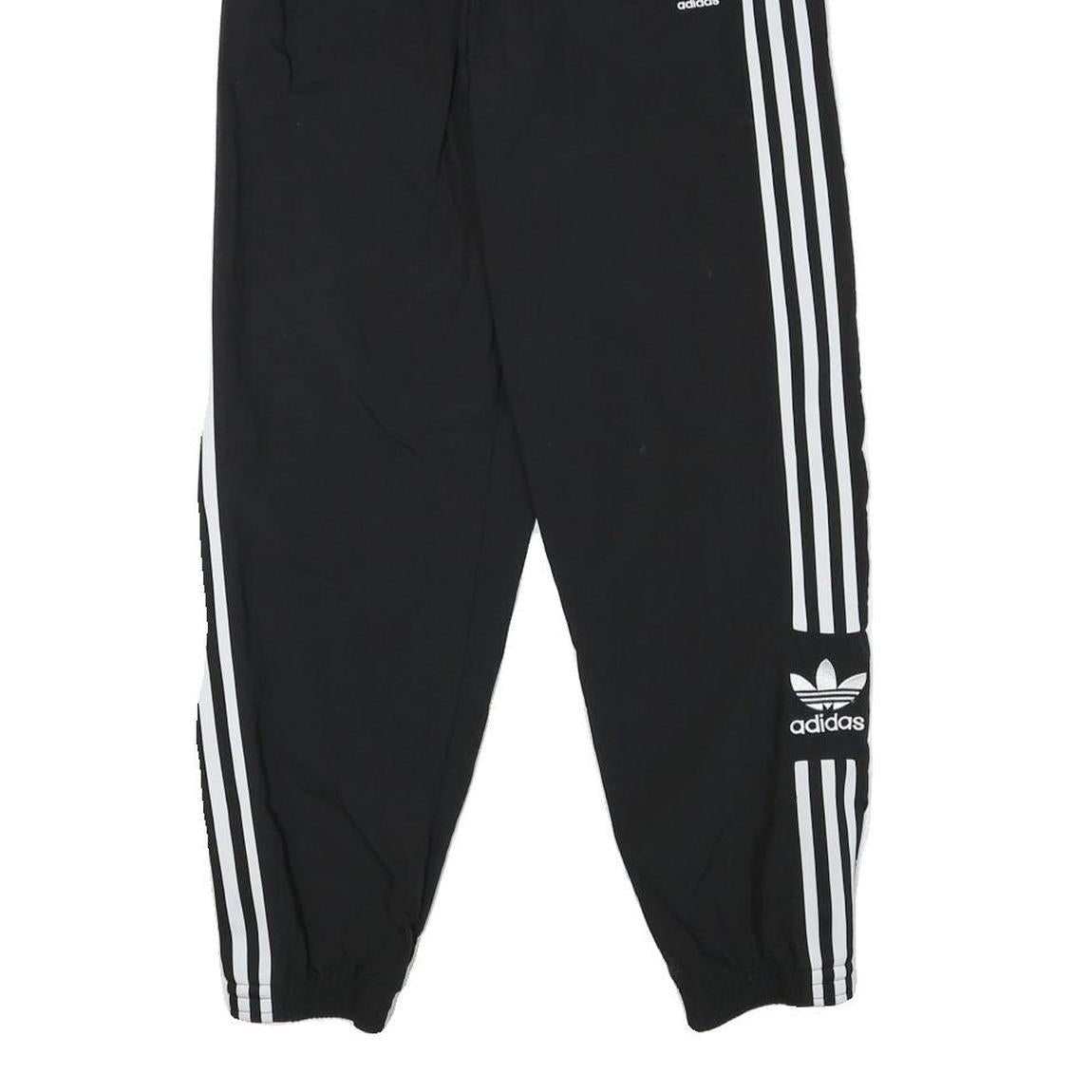 ADIDAS Womens Joggers Black & White Regular Tapered UK 10 W25 L27 Casual Sports