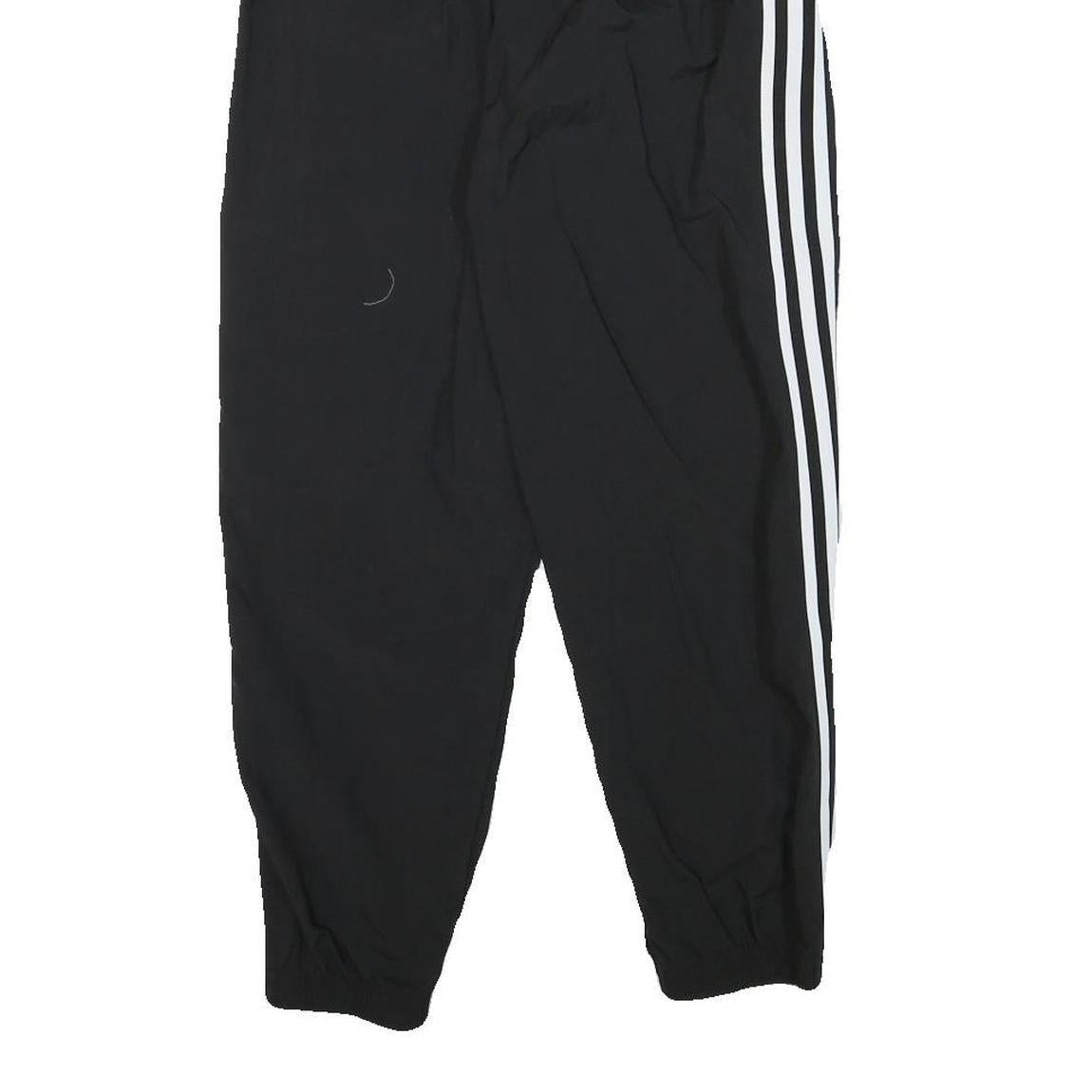 ADIDAS Womens Joggers Black & White Regular Tapered UK 10 W25 L27 Casual Sports